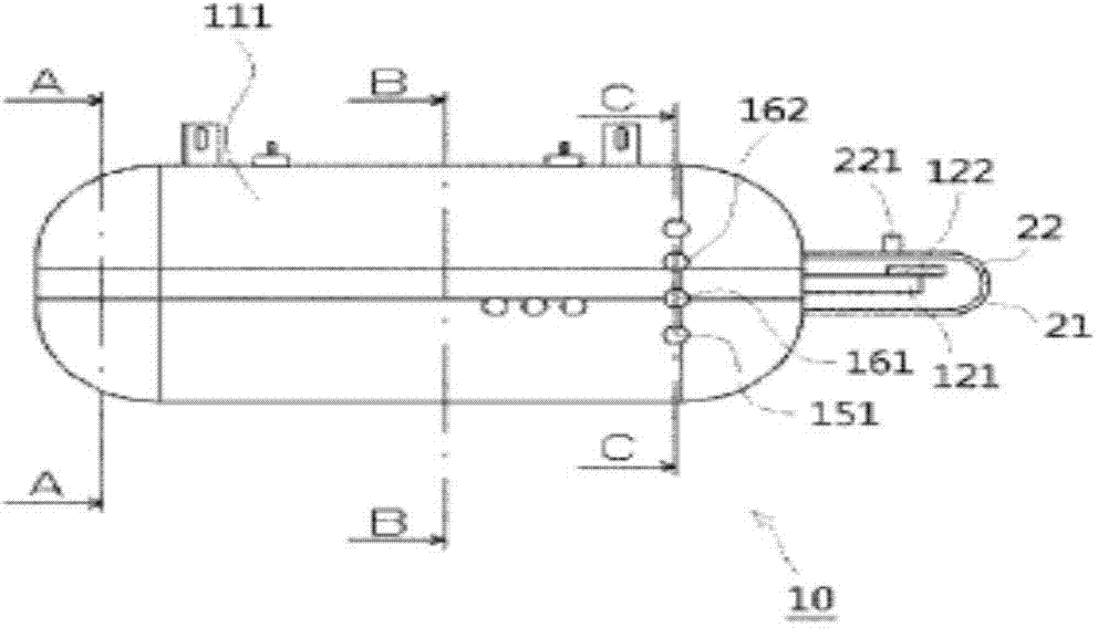 Pressure-resistant-container gas leakage detecting device for a vehicle to which a discharge tube casing is attached