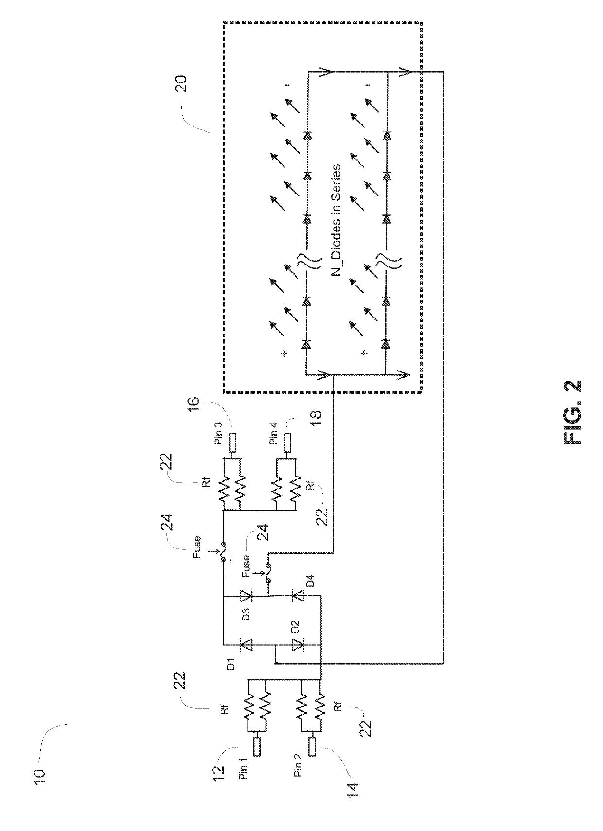 LED fluorescent lamp emulator circuitry