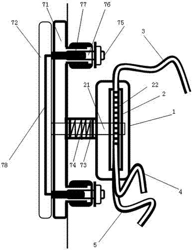 An online optical detection and sensing device for the position of the electrical secondary pressure plate in a substation