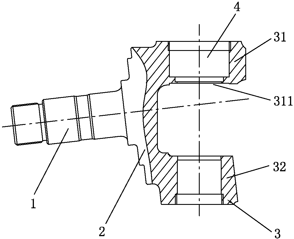 Machining technology for inner end surfaces of lugs of automobile steering knuckle