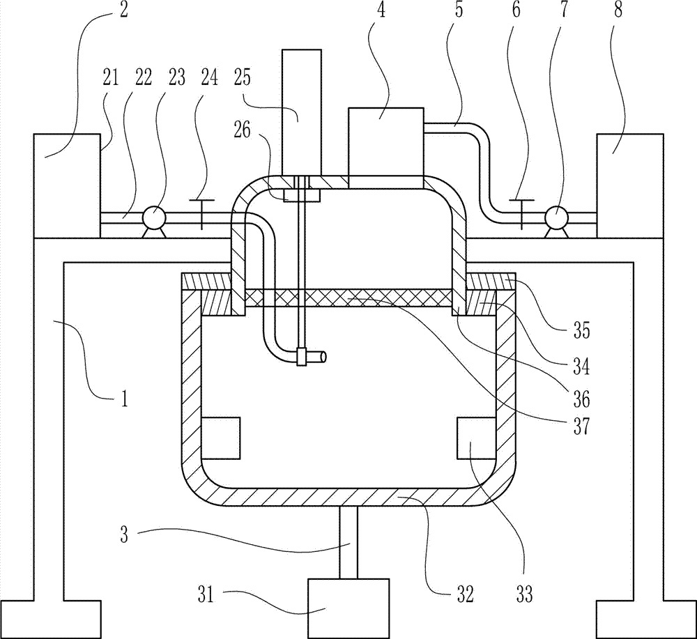 Efficient oil removal device for rare earth material liquid