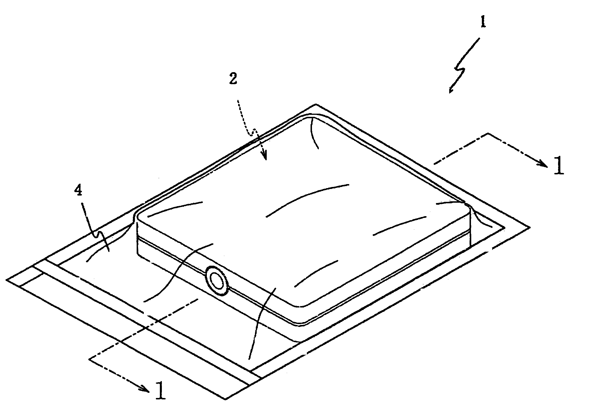 Ink container and ink container-sealing wrapper assembly