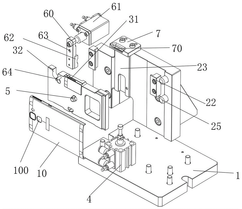 CNC jig for machining lateral holes of metal shell of mobile phone