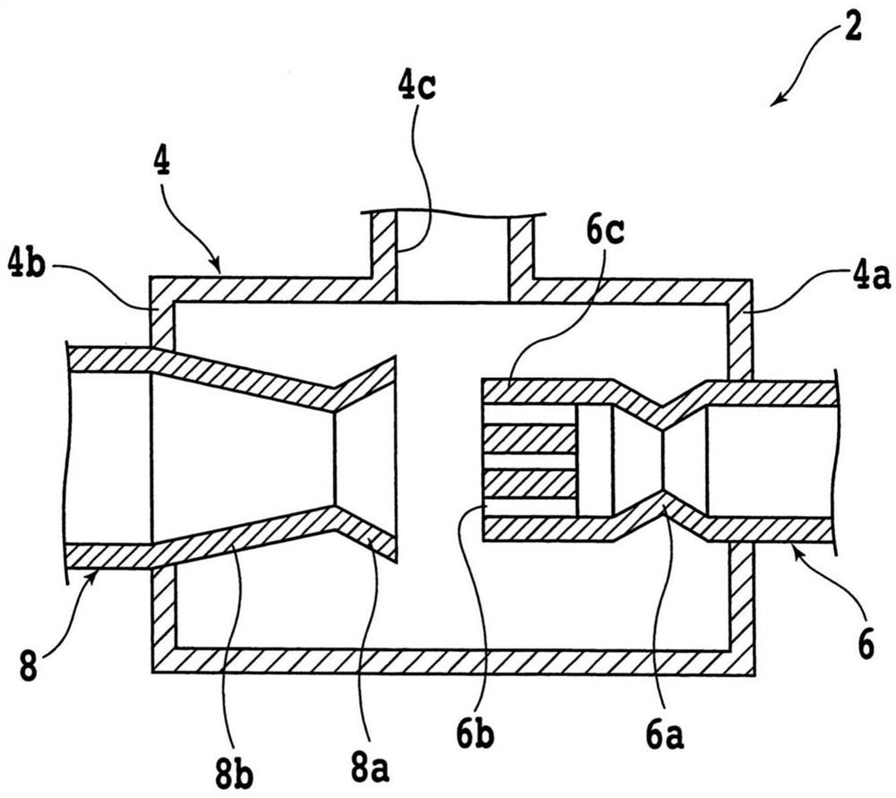 Ejector, processing device, and cleaning device