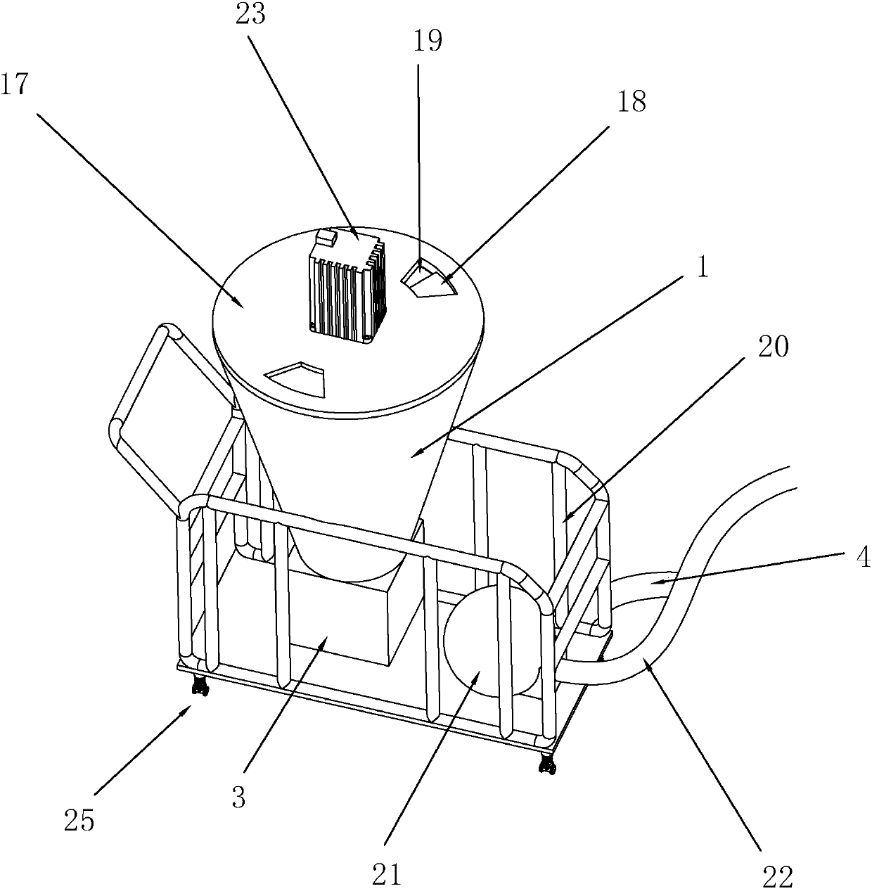 Spraying machine and spraying system provided with same