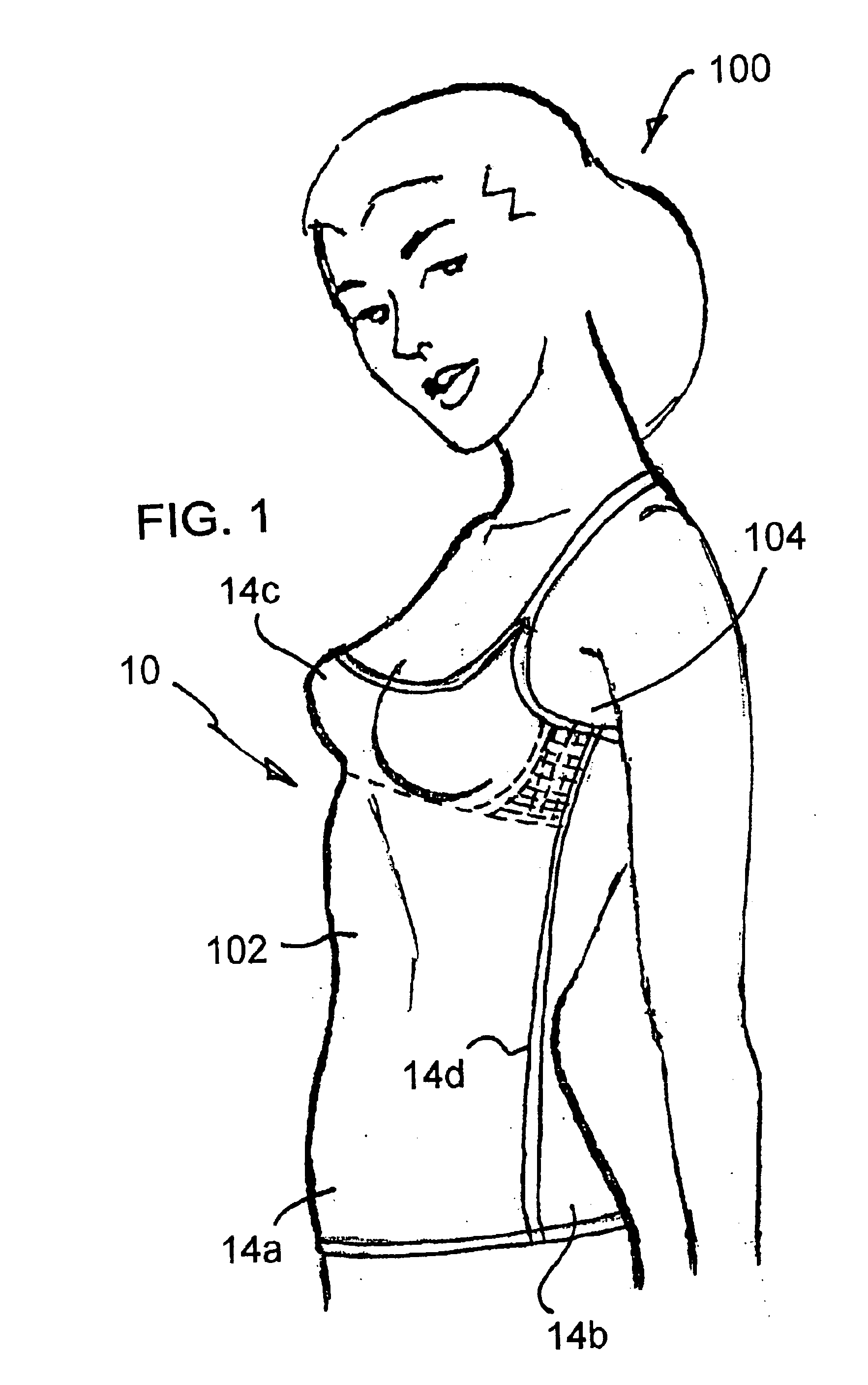 Garment with interior bra structure with side supports