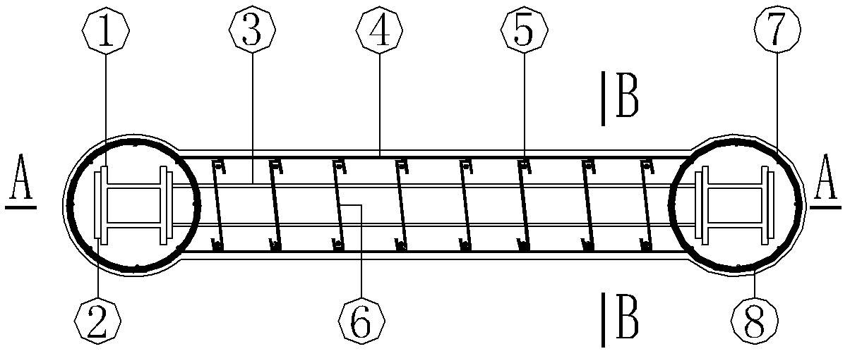 Manufacturing method of bottom double composite section steel shear wall with reinforced concrete frame and inside-hidden steel plate