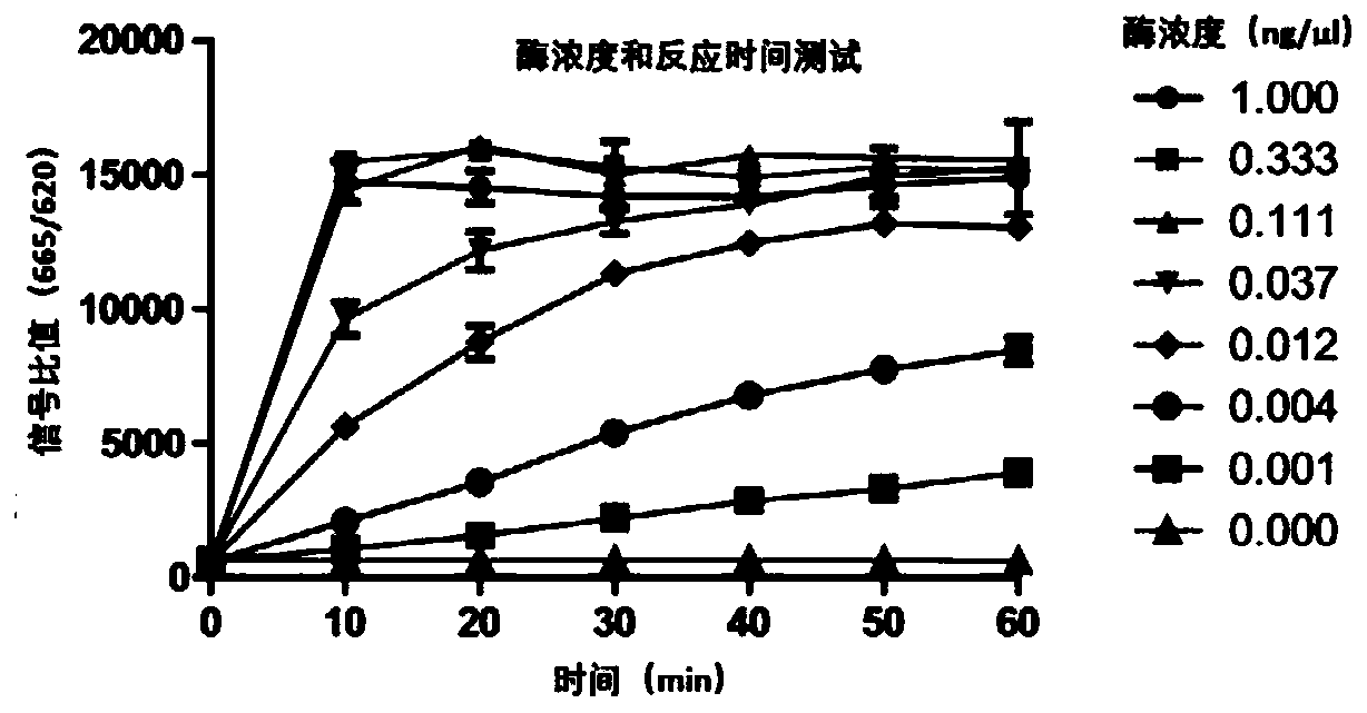 Method for screening kinase inhibitor by utilizing HTRF one-step method