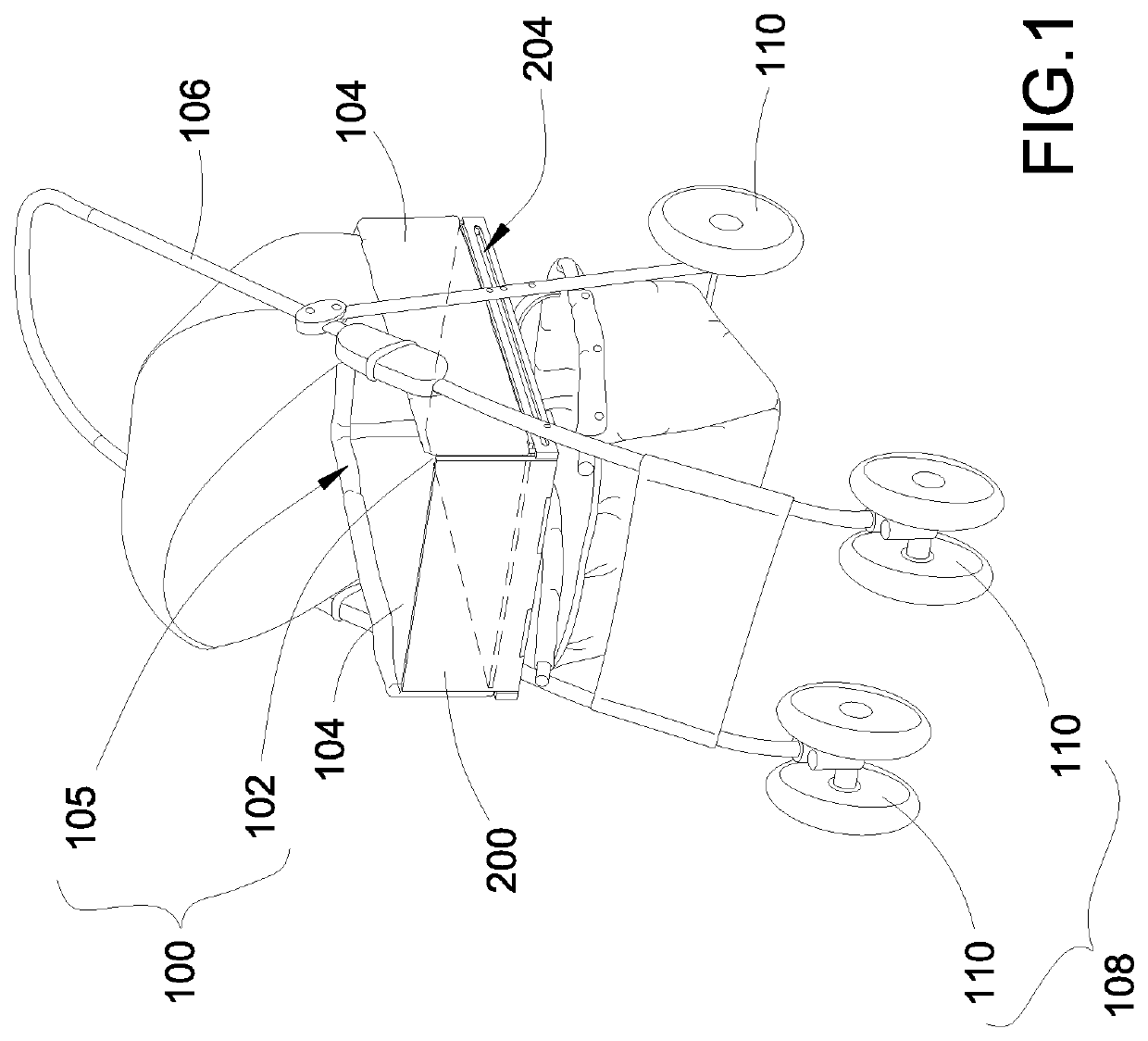 Pet stroller with foldable access ramp assembly