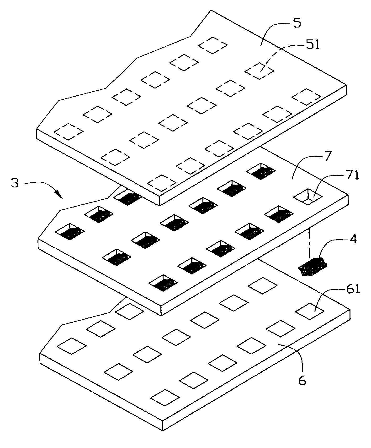 Land grid array connector with canted electrical terminals