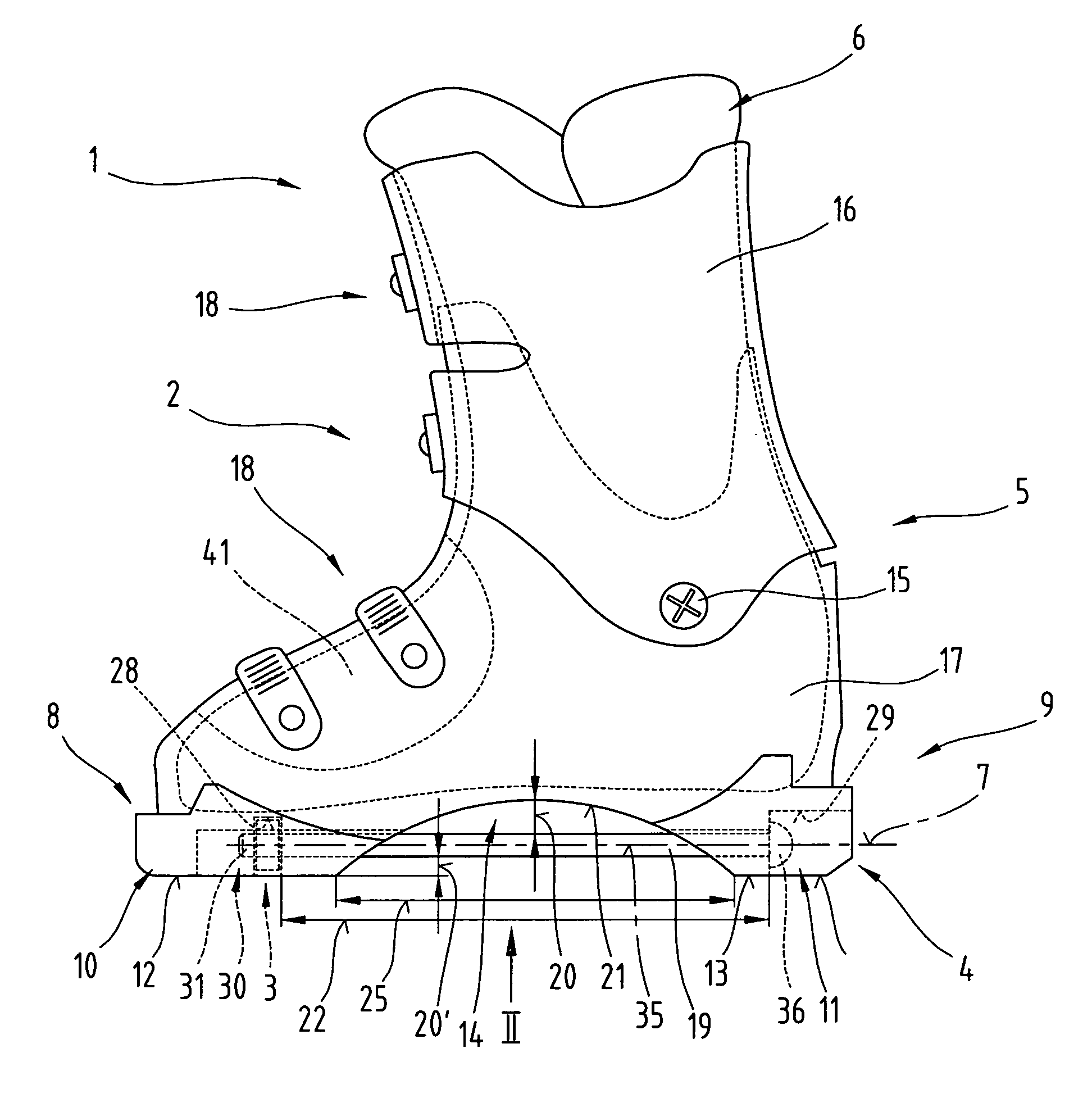 Sports shoe, in particular an alpine ski shoe