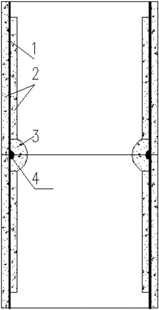 Large-dimension steel and concrete combined hollow anti-slide pile and construction method thereof