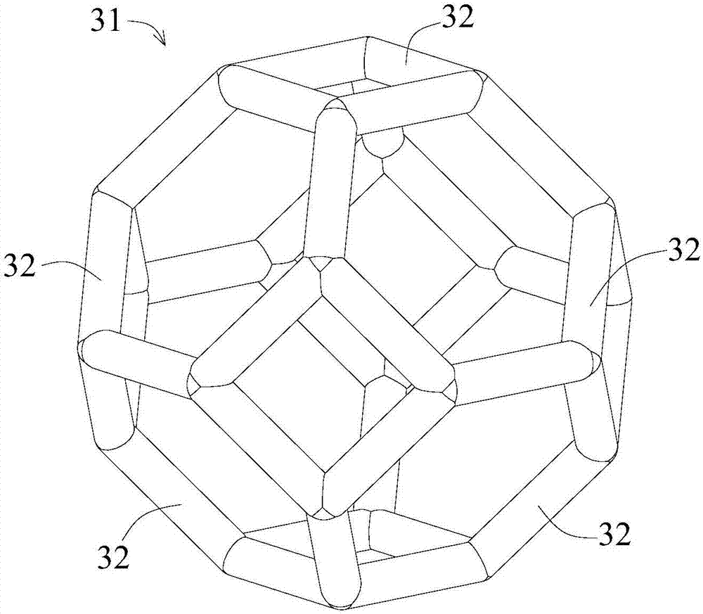 Composite light structure with high energy absorbing rate and good buffer ability and structure main body