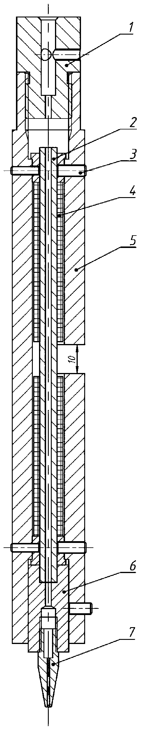 Indirect resistance heating device for wire feeding process during additive manufacturing