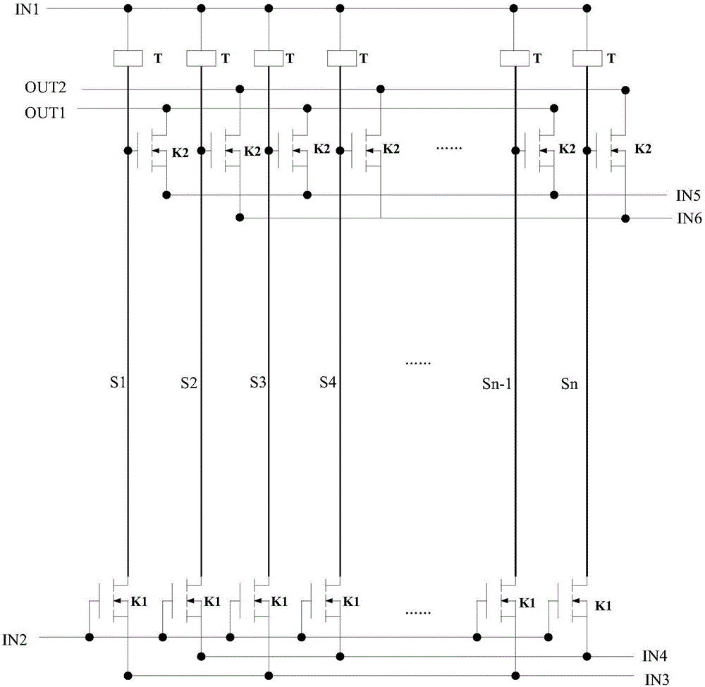 Array substrate, detection circuit and method for detecting open circuit and short circuit of array substrate