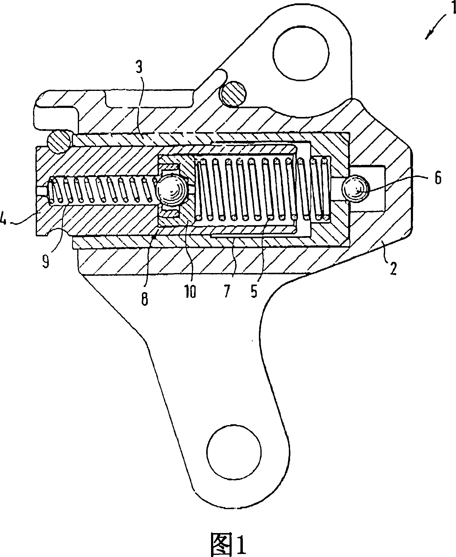 Hydraulic tensioning device for a traction mechanism drive