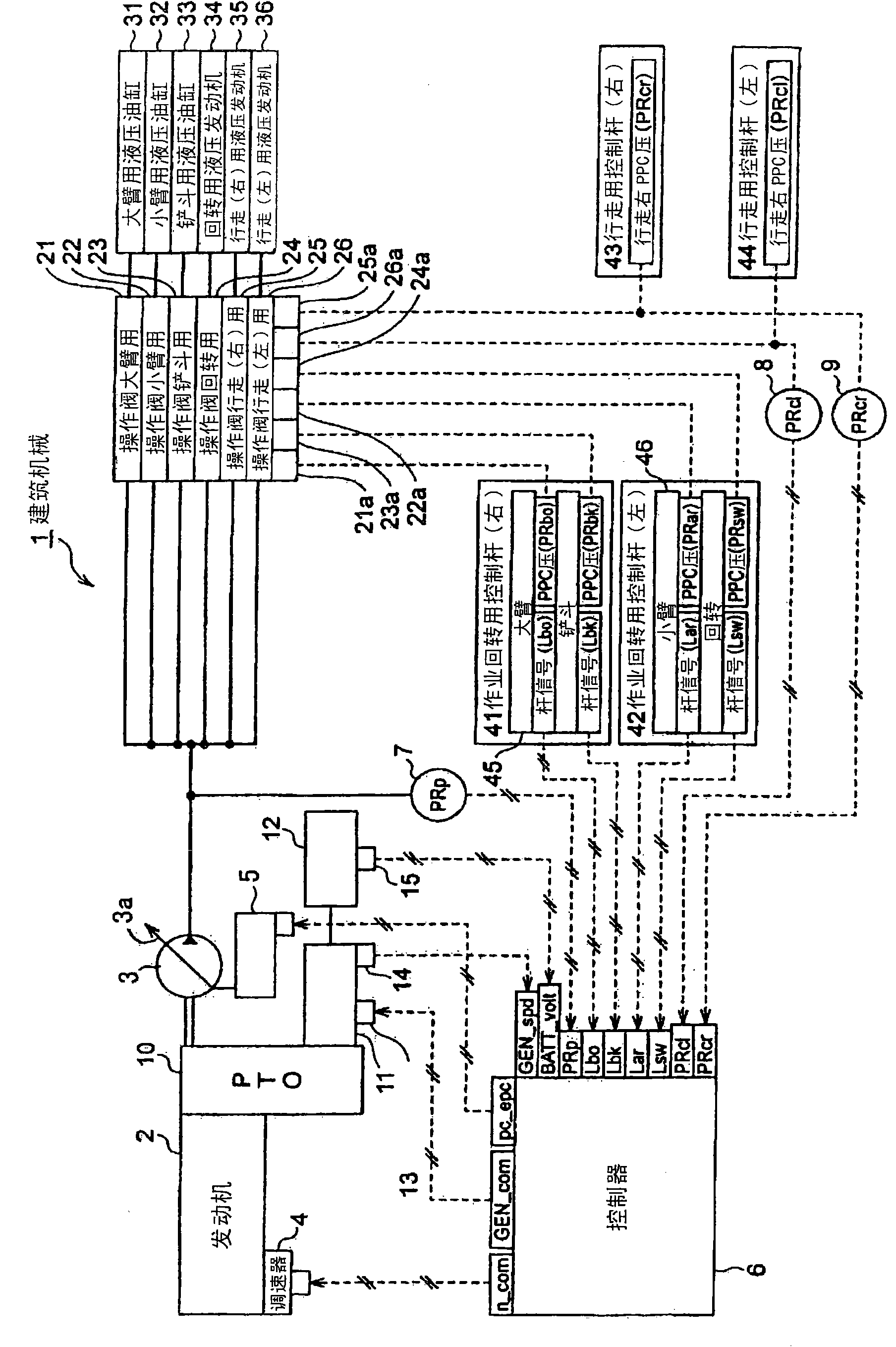 Control device of engine, control device of engine and hydraulic pump, and control device of engine, hydraulic pump, and generator motor