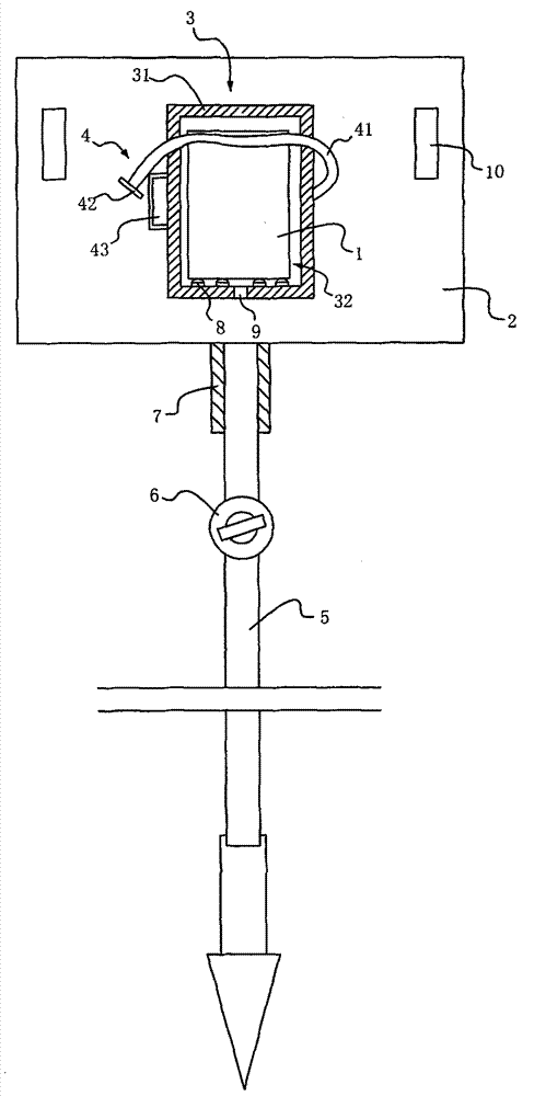 Punching device fixing device used for orientation movement teaching or competition