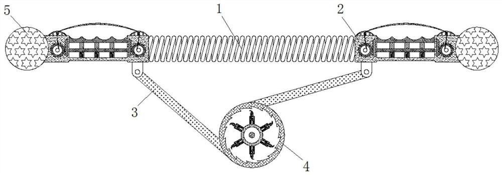 A de-force protection auxiliary device for the arm bar