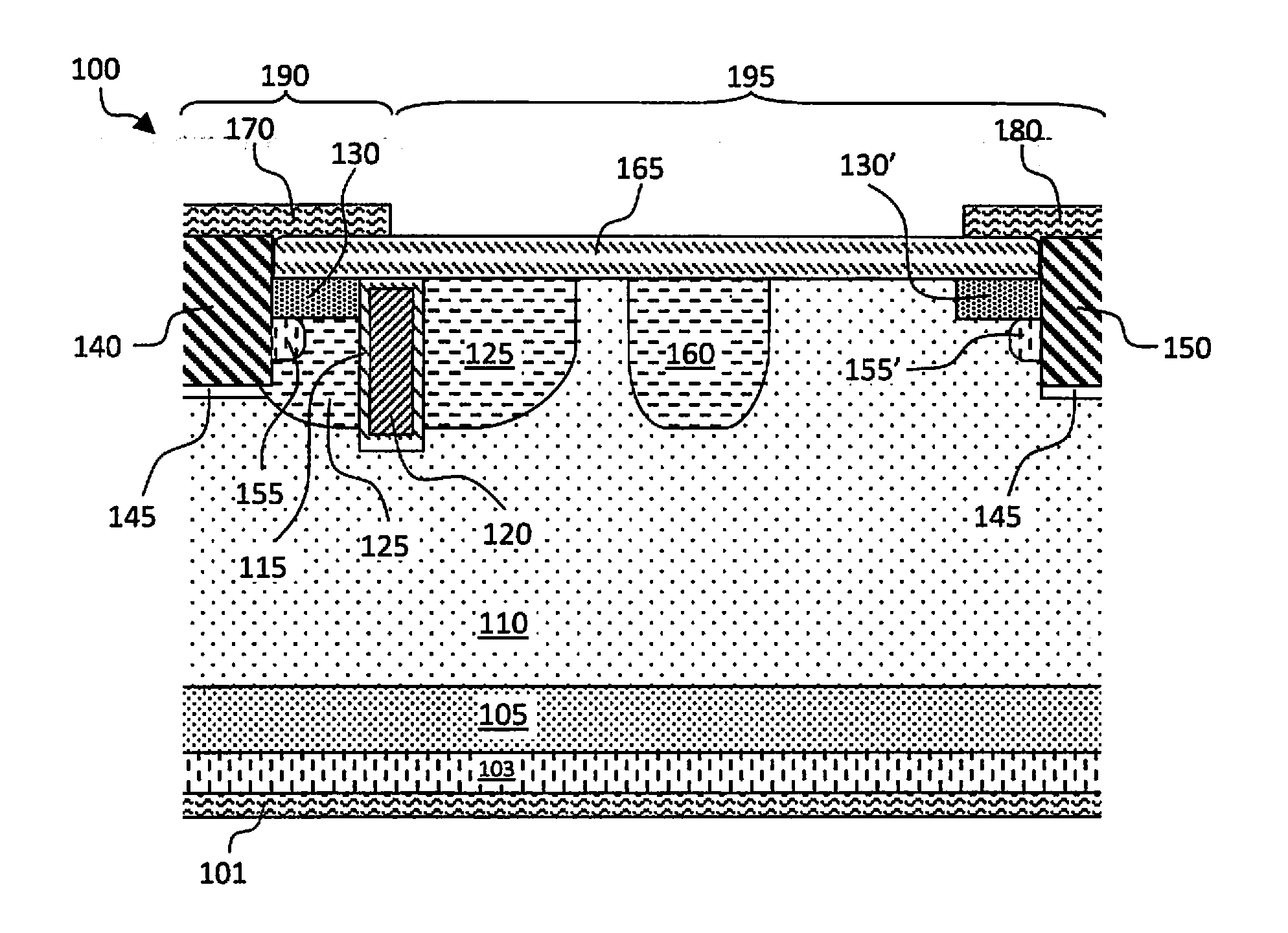 Monolithic IGBT and diode structure for quasi-resonant converters