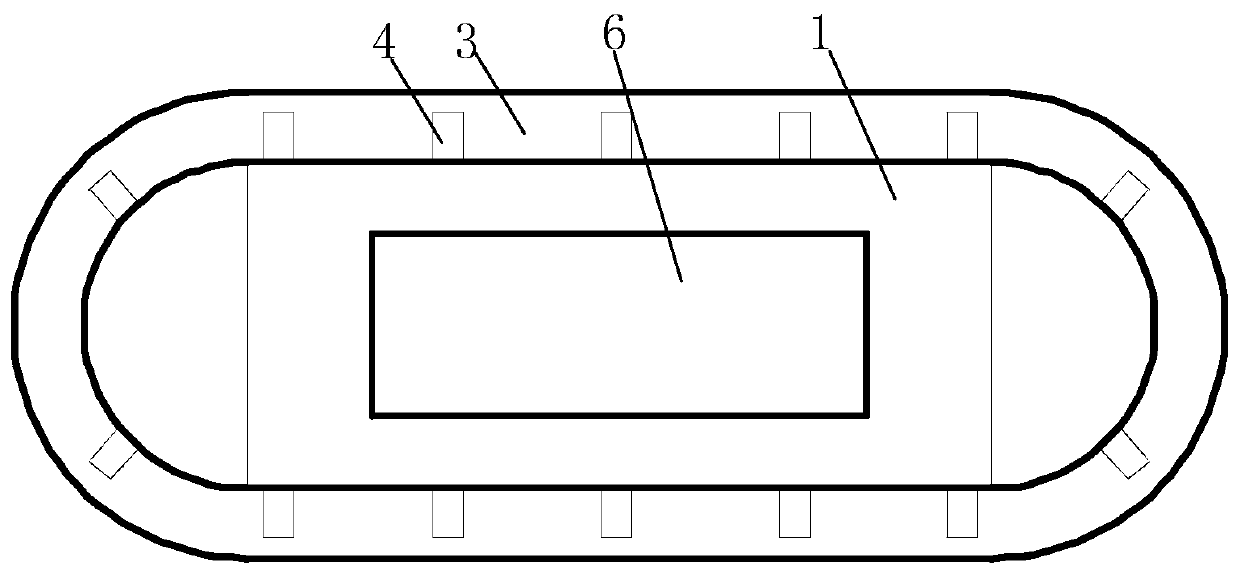 Building uncollapsed in earthquake and designed with ship shape and ballast stone principle