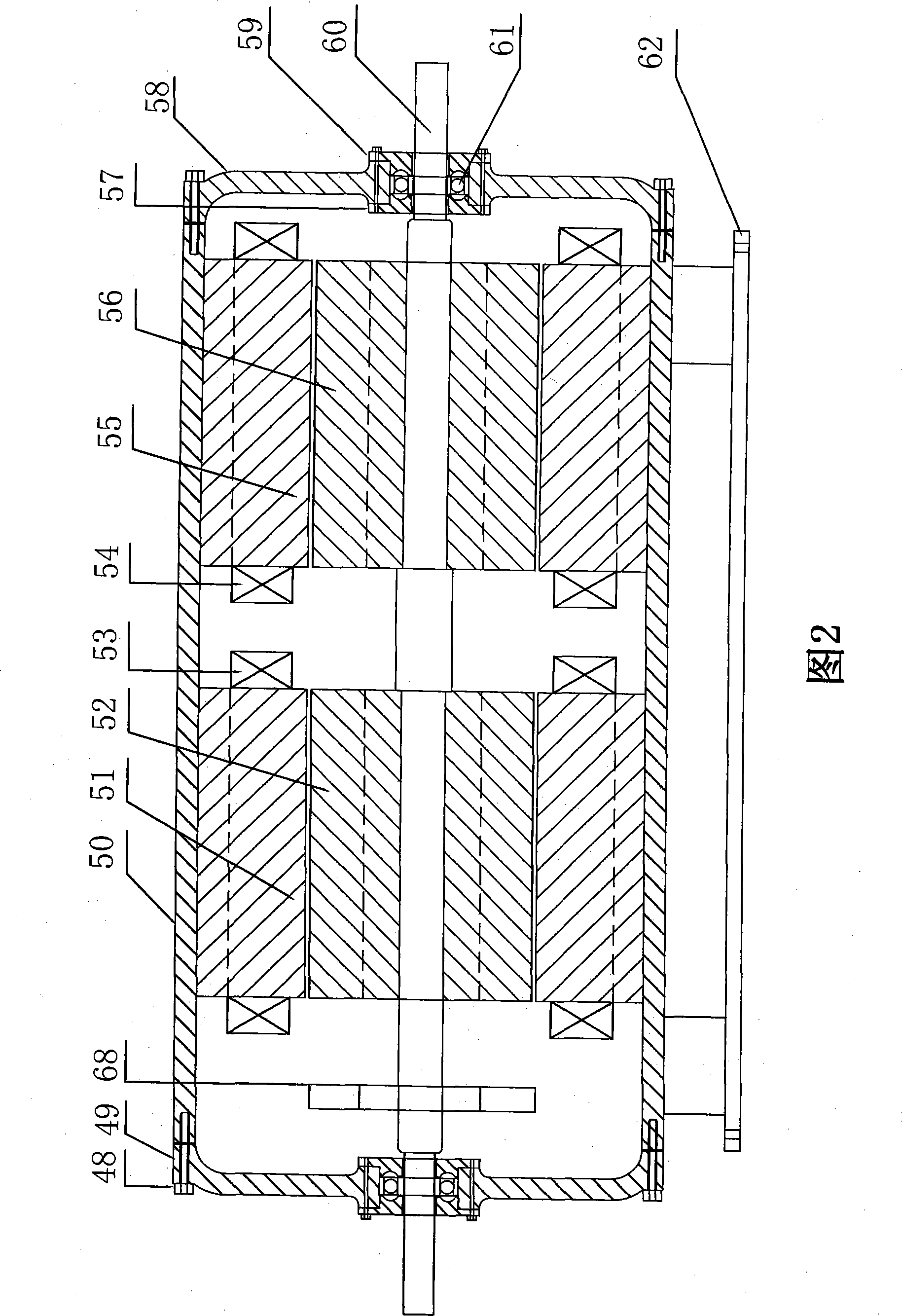 Switched reluctance motor with double stators and double rotors