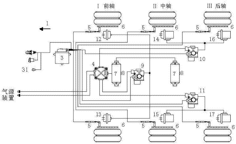 Three-channel ABS (anti-locked braking system)