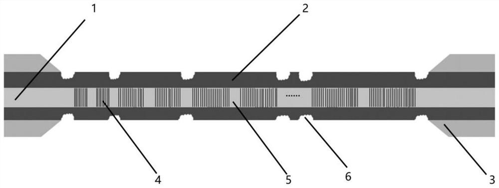 Mixed-period multiphase shift long-period fiber grating and preparation method thereof