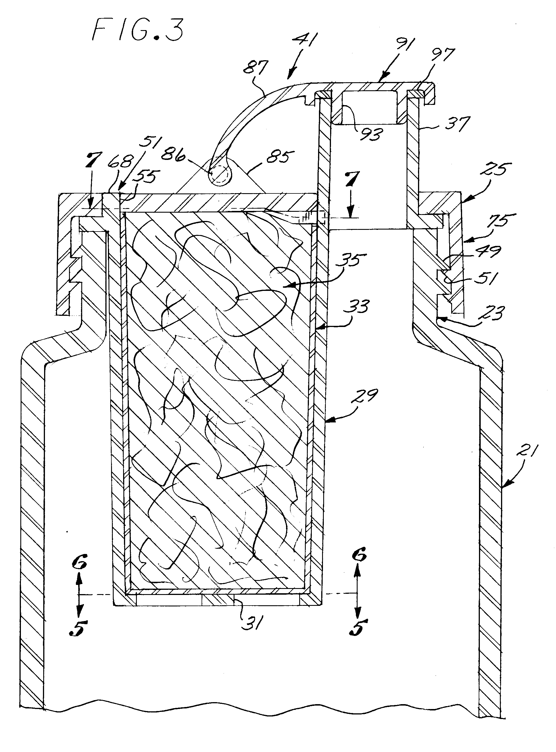 Sports bottle with top-mounted filter