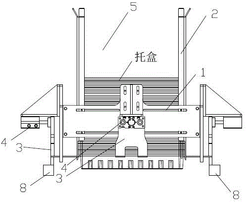 Self-separation type box lowering mechanism of box packing machine