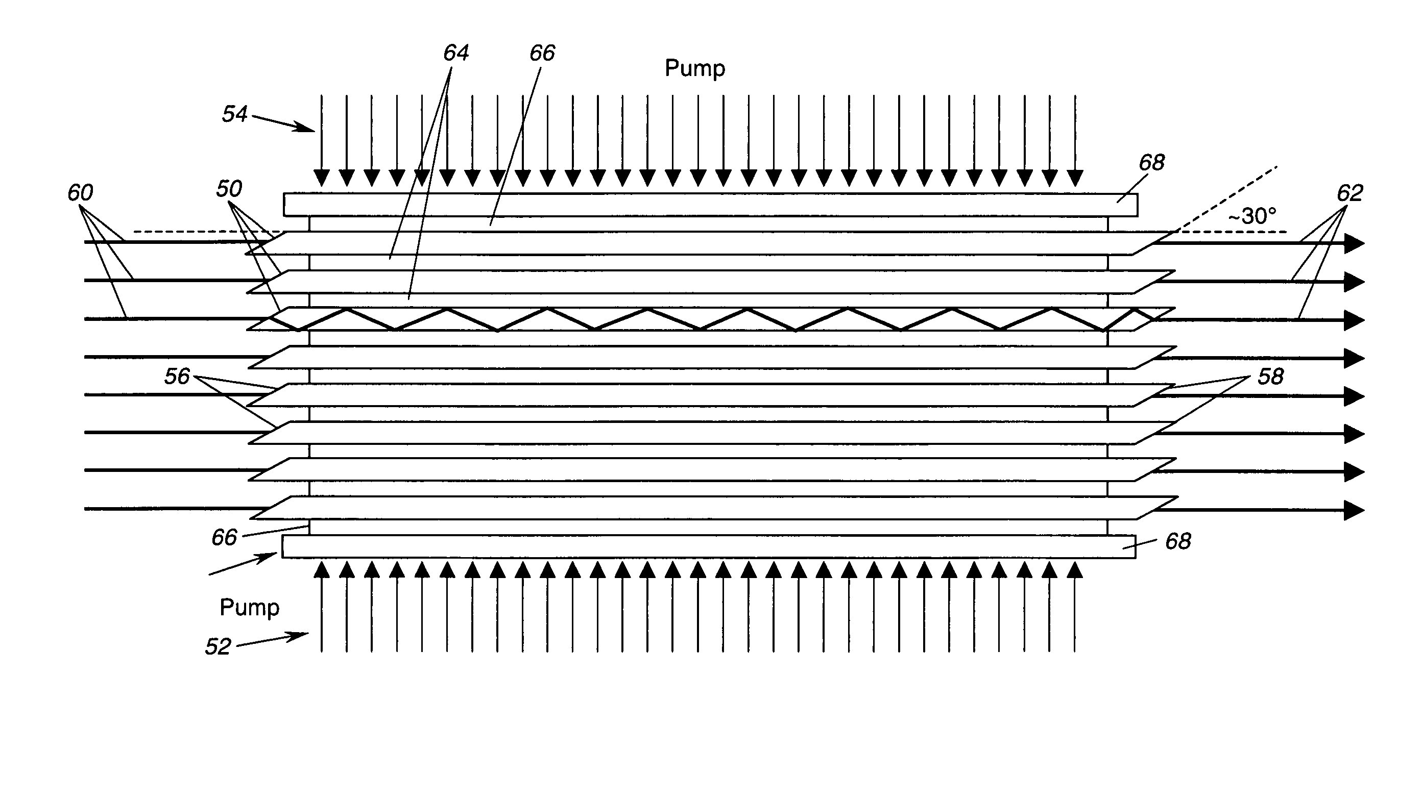 Scalable zig-zag laser amplifier