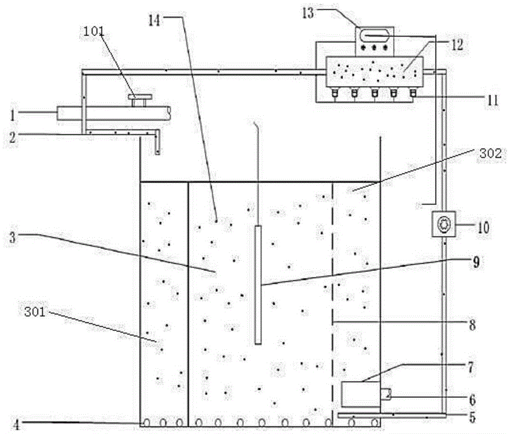 Ultrasound and microbe cooperated wastewater treatment device