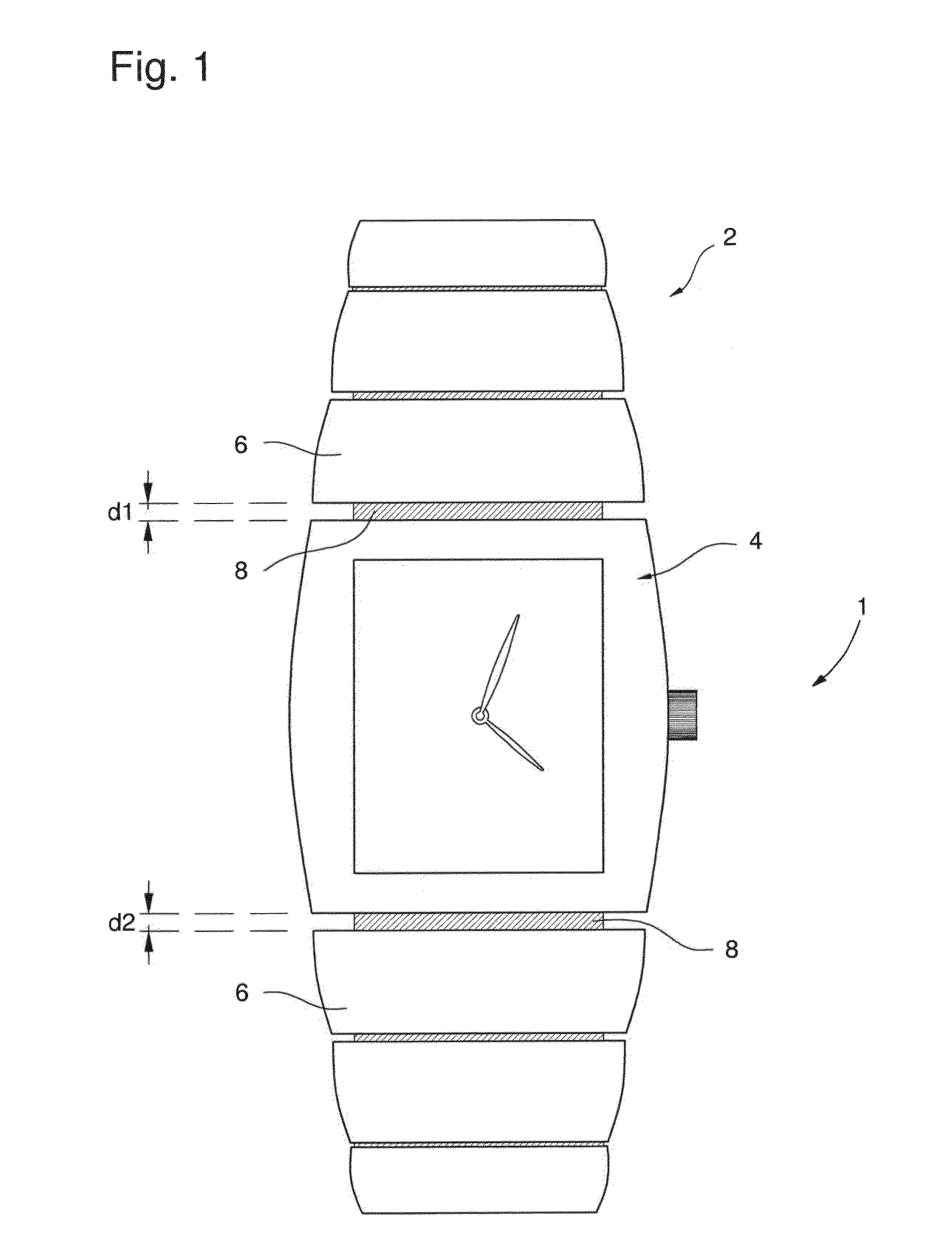 System for connecting a bracelet to a watch case