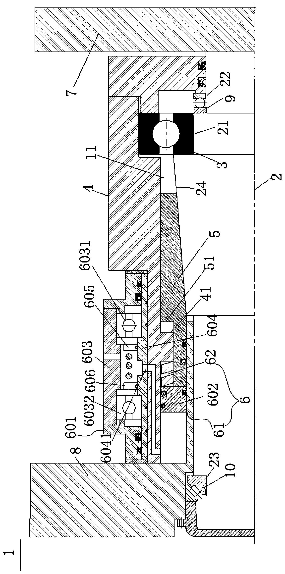 Coupling device with online clutch