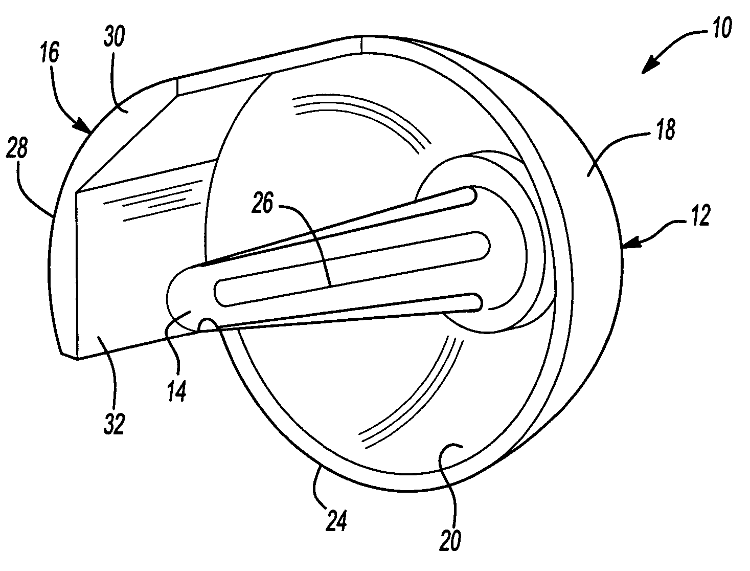 Extended articular surface resurfacing head