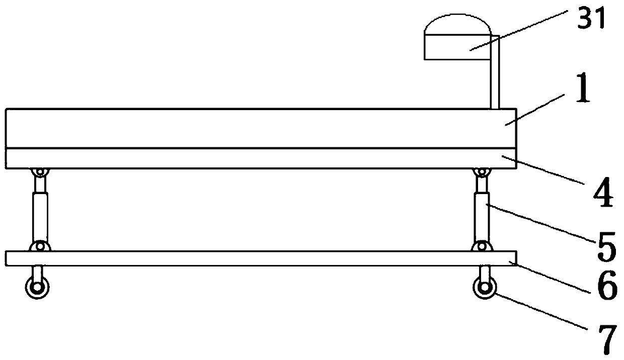 Turning over bed with pipeline fixing bracket