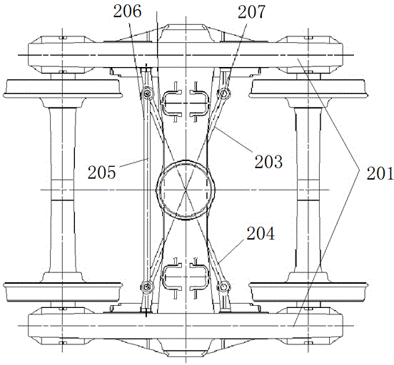 Railway wagon bogie and side frame cross bar mechanism connection method and railway wagon bogie and side frame cross bar mechanism connection device