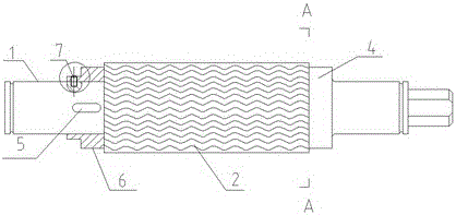 Combined type roller for rolling wave form corrugated composite boards