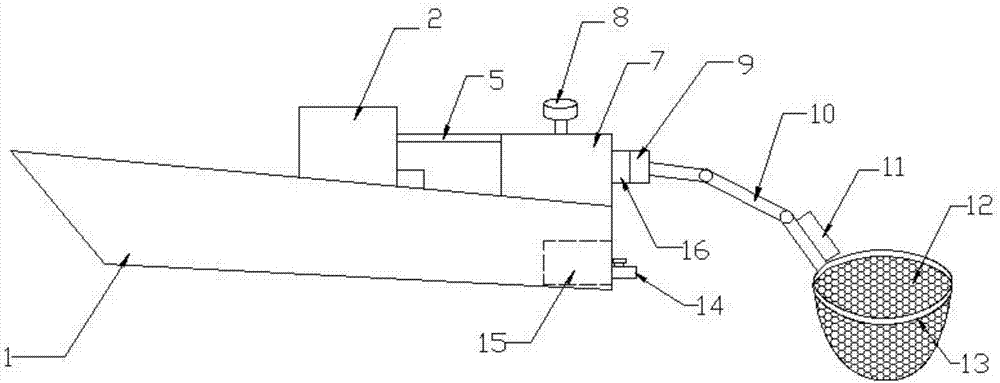 Fishing and treatment device for dead fishes