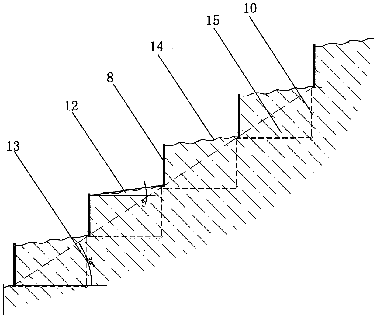 Quick assembling component type protective system of waste dump edge slope