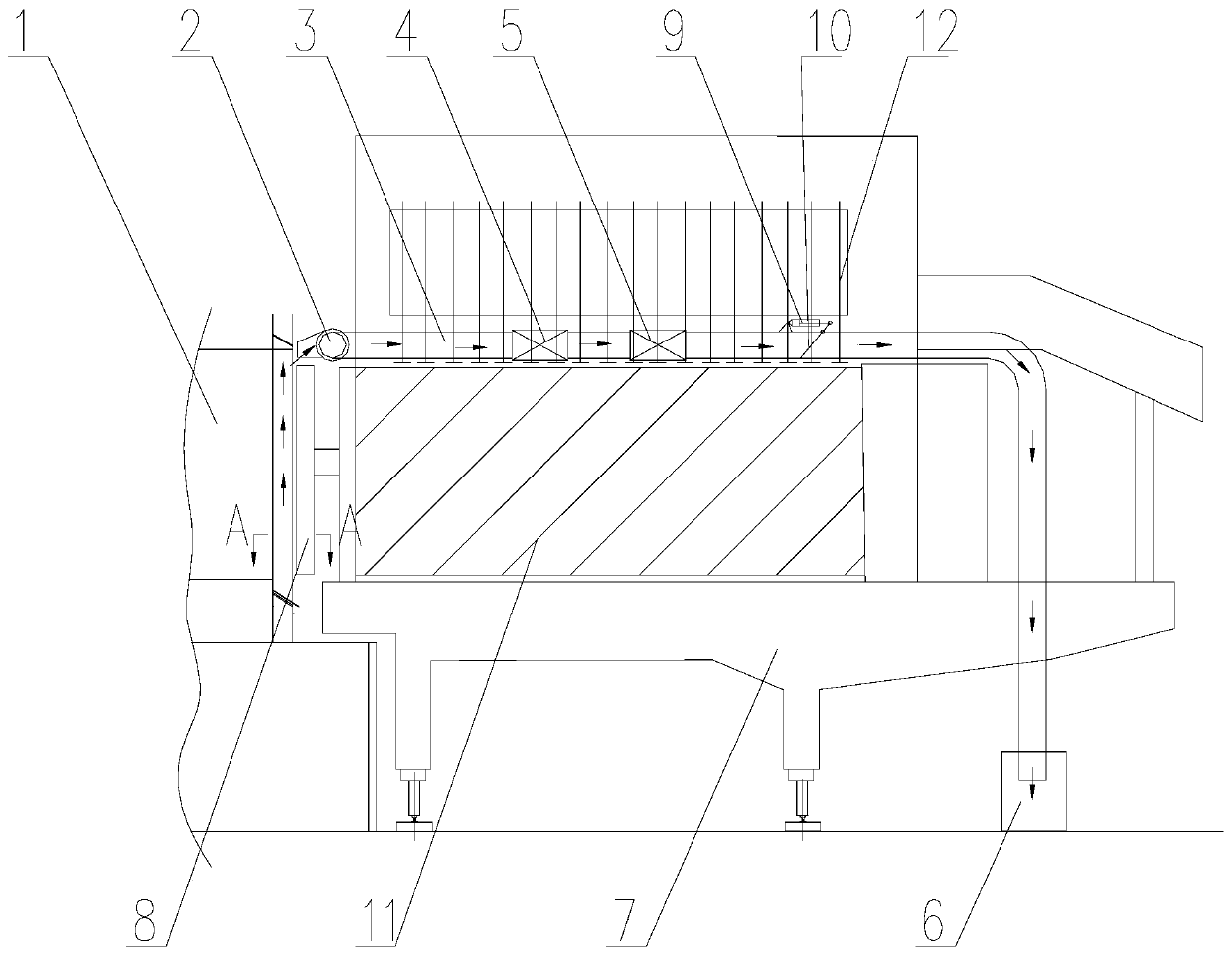 Coaling dust removal system applied to stamp-charging coke pusher (SCP integrated machine) and operating steps of system