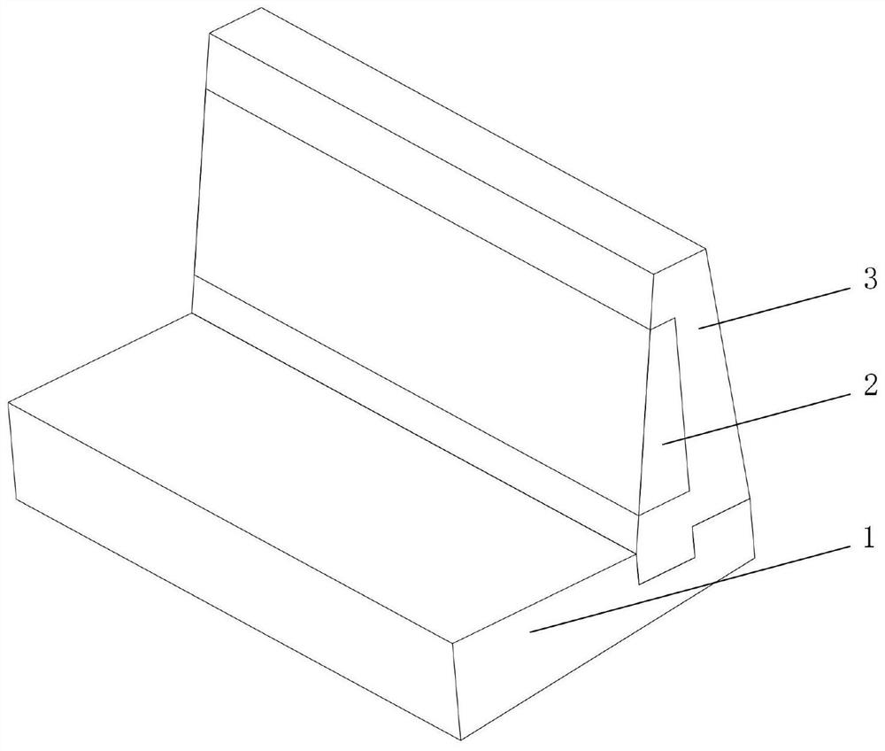 Fabricated single-slope type bridge anti-collision guardrail