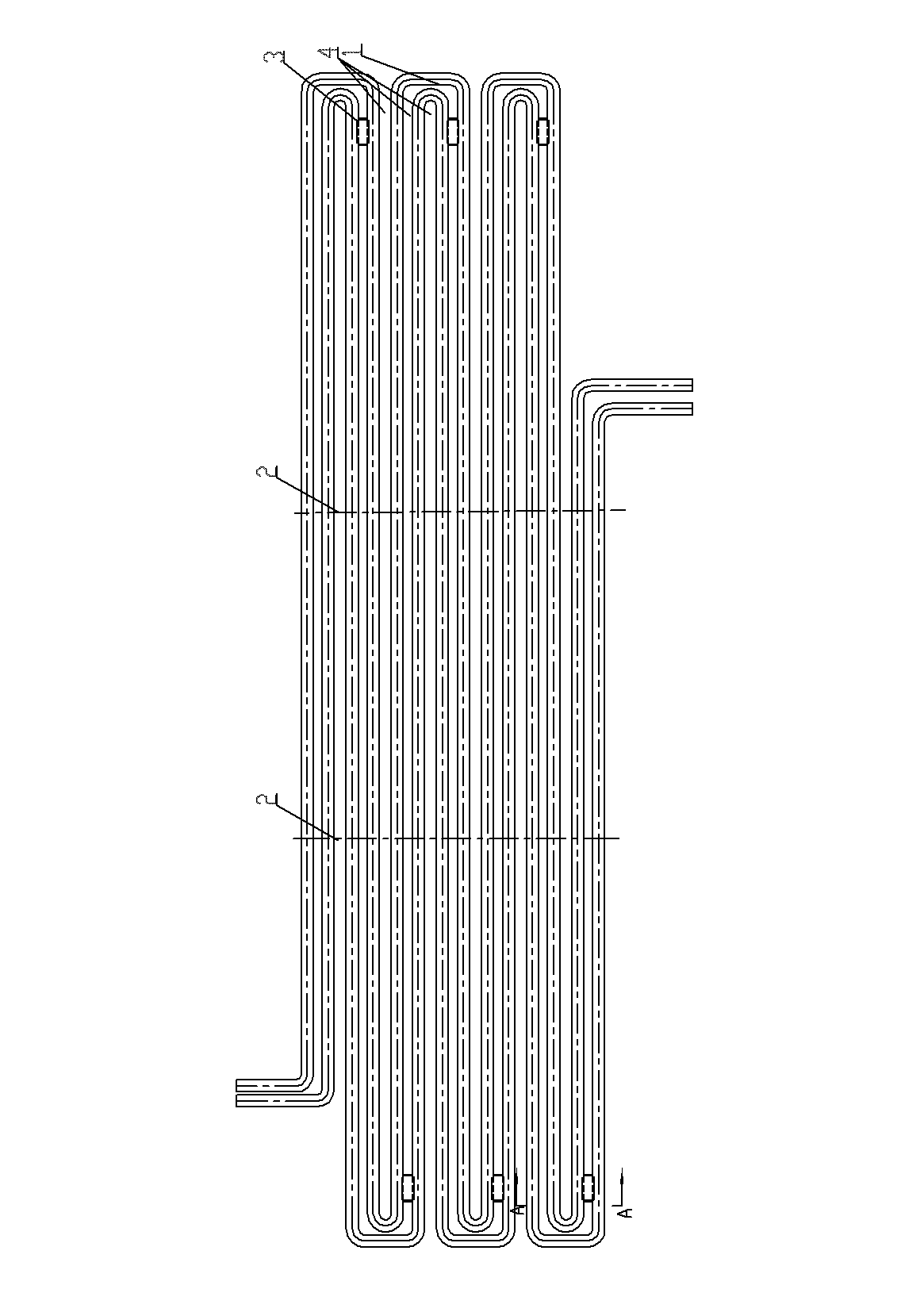 Limiting structure of S-shaped piping system