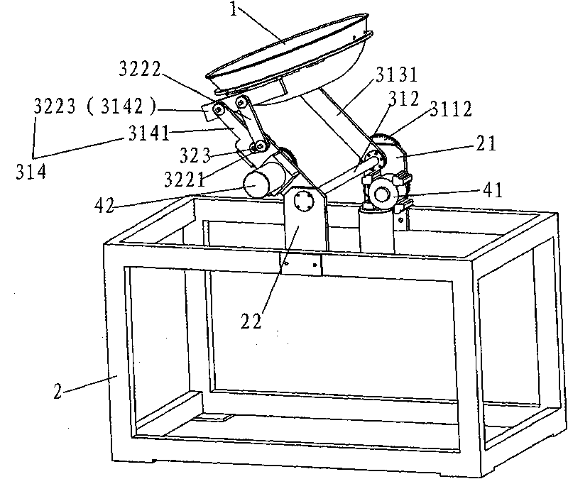 Pot-turning device and cooking device using same