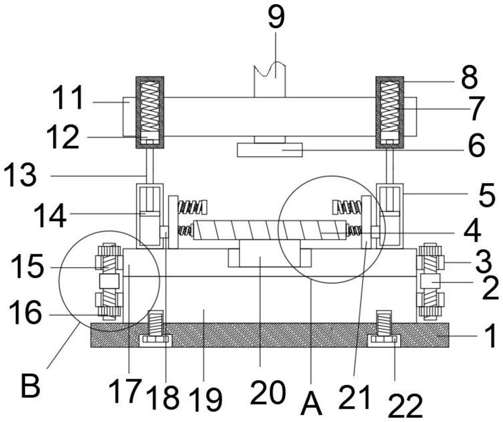 Fixed clamping structure facilitating stamping machining