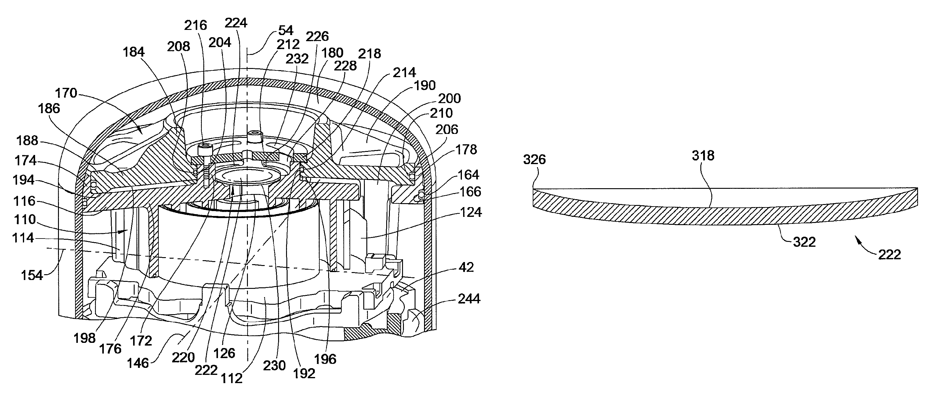 Contoured check valve disc and scroll compressor incorporating same