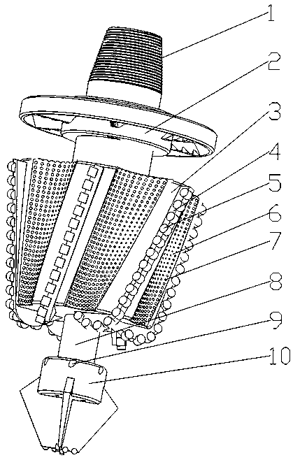 Composite drilling bit for subsea natural gas hydrate layer