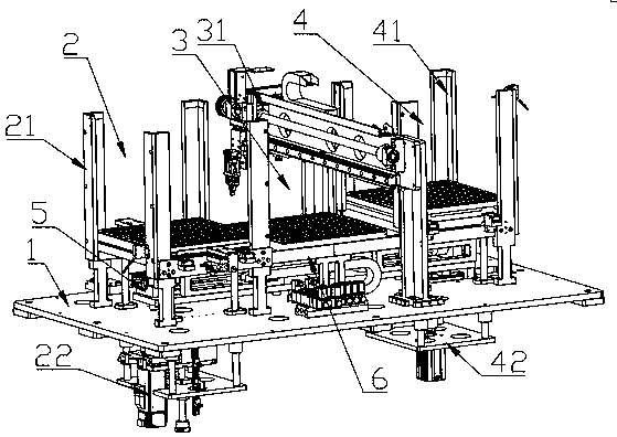 Full-automatic feeding machine for material tray type PCB boards