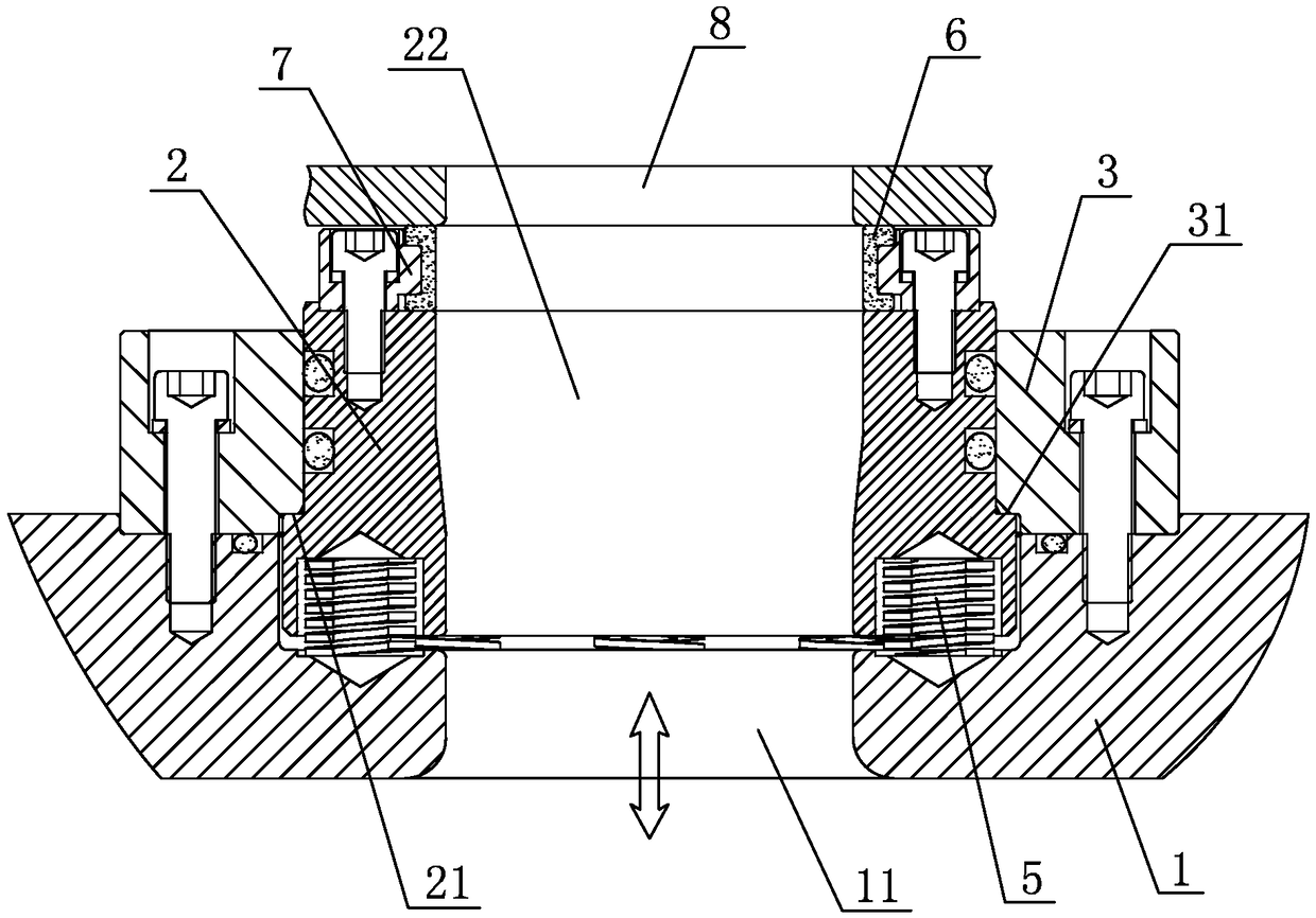 Self-adaptive gas check for die pad on punching machine