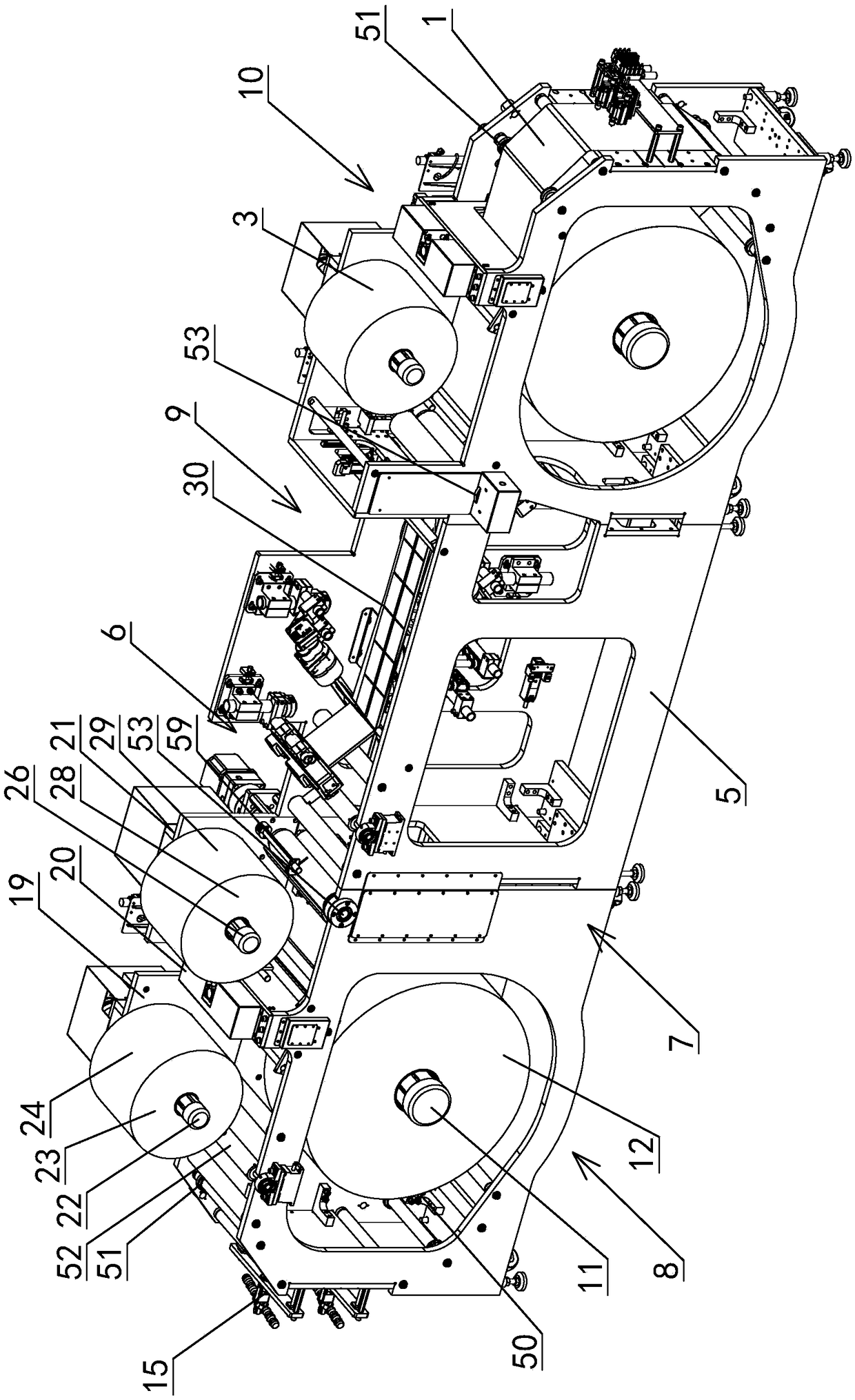 The feeding unit of optical film vision intelligent detection equipment